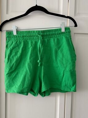 Zara 100% Cotton High-Rise Sweatshorts - Kelly Green - Size M